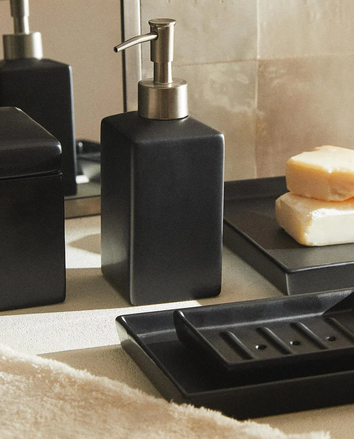 JUEGO BAÑO LOZA NEGRA