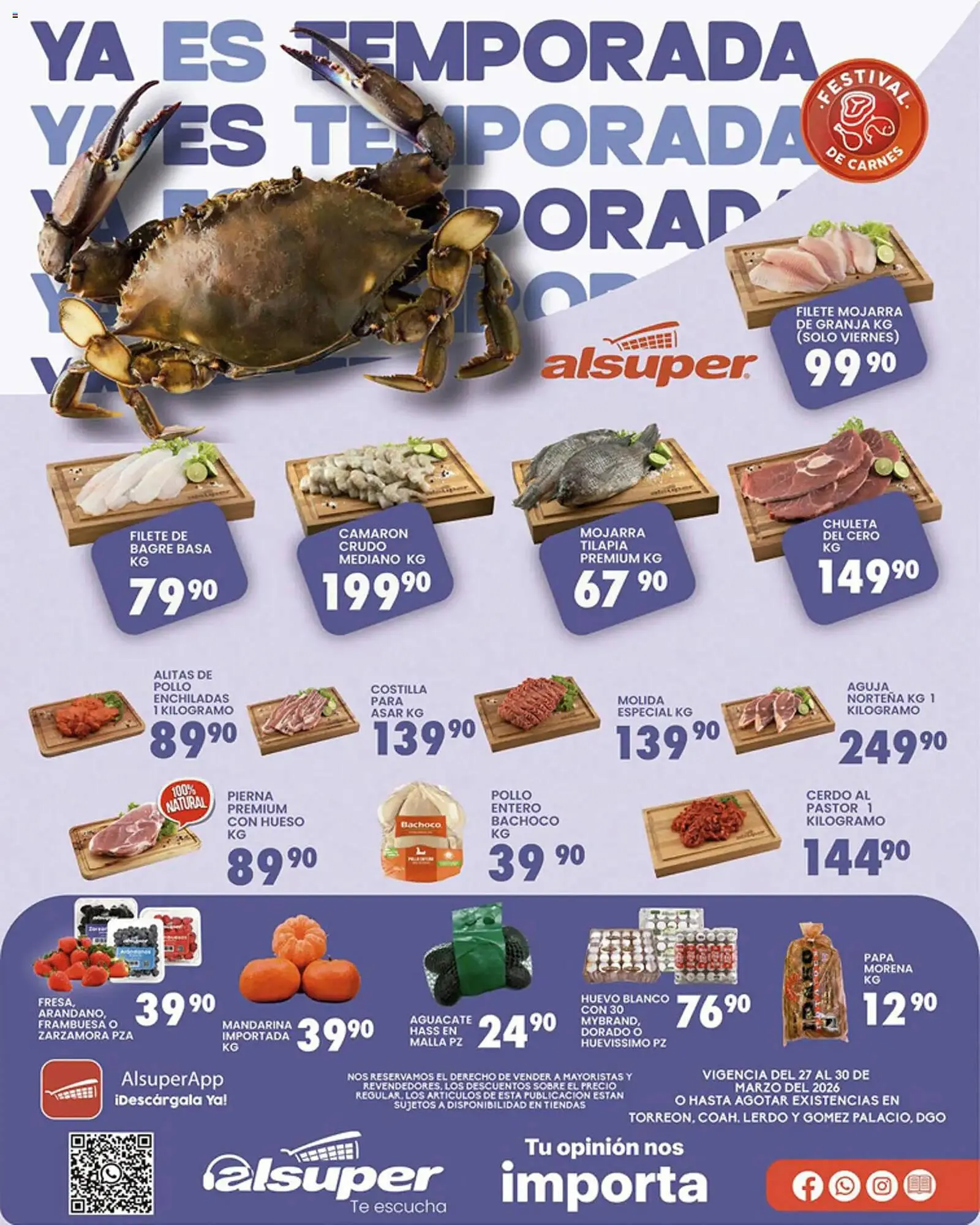 Catálogo de Folleto Alsuper 27 de marzo al 30 de marzo 2026 - Pagina 1