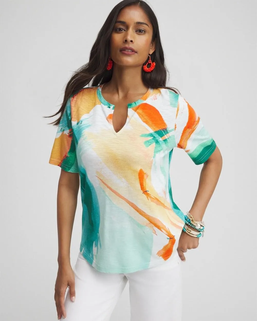 Watercolor Notch Neck Tee