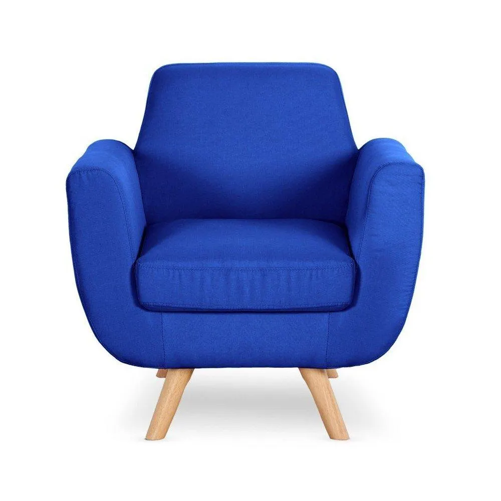 Prado - Sillón estilo moderno en tela color azul rey