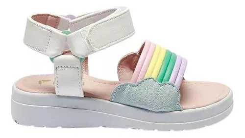 Sandalias Para Niñas Casuales Iris Blanco/multicolor Fareli