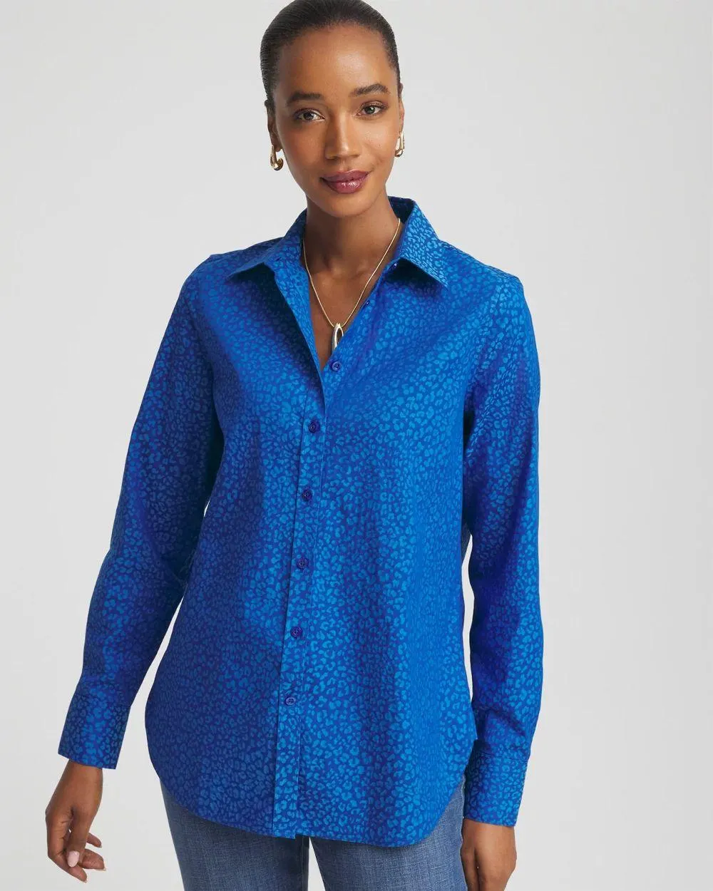 No Iron ™ Jacquard Animal Motif Shirt