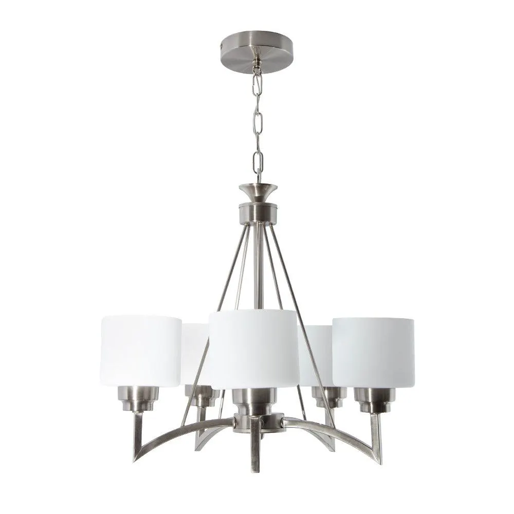 Lámpara Colgante Moderno Ike Lite Níquel Satinado 60W E27 5 Luces