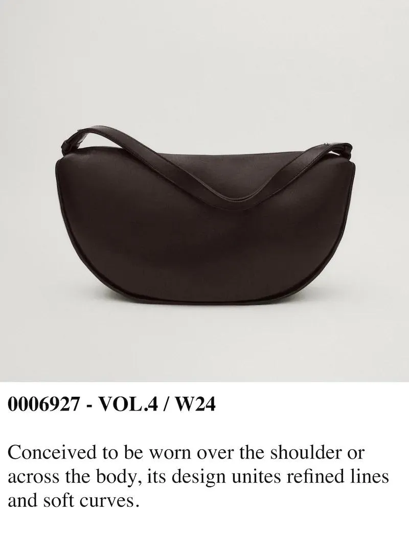 Bolso media luna piel napa