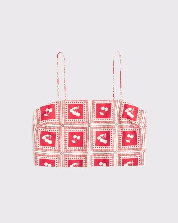 Cropped Linen-Blend Cami