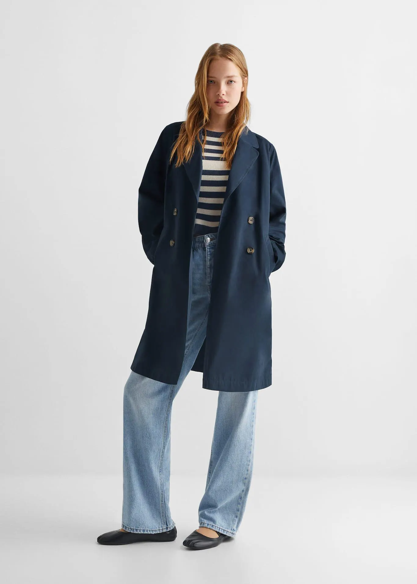Gabardina trench botones