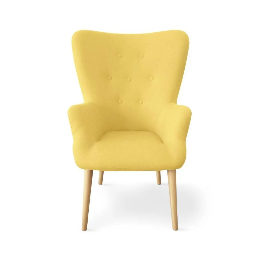 Shine - Sillón estilo escandinavo con tela color amarillo