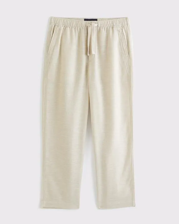 Baggy Cotton Texture Pull-On Pant
