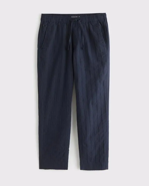 Loose Linen-Blend Pull-On Pant