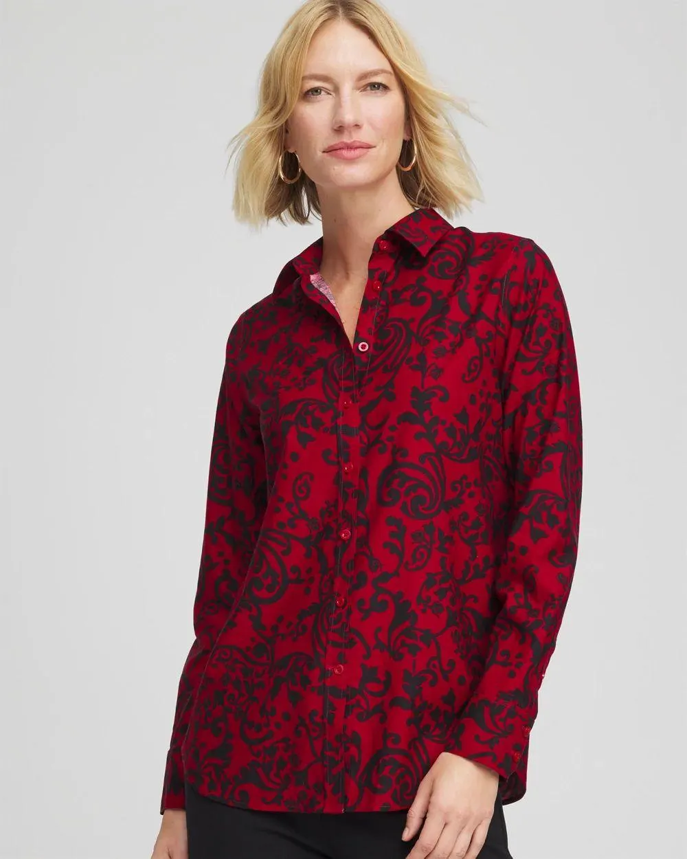 No Iron ™ Vinstra Scrolls Shirt