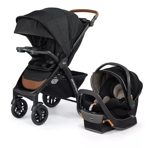 Carriola de paseo Chicco Bravo Primo trio travel system springhill con chasis color negro