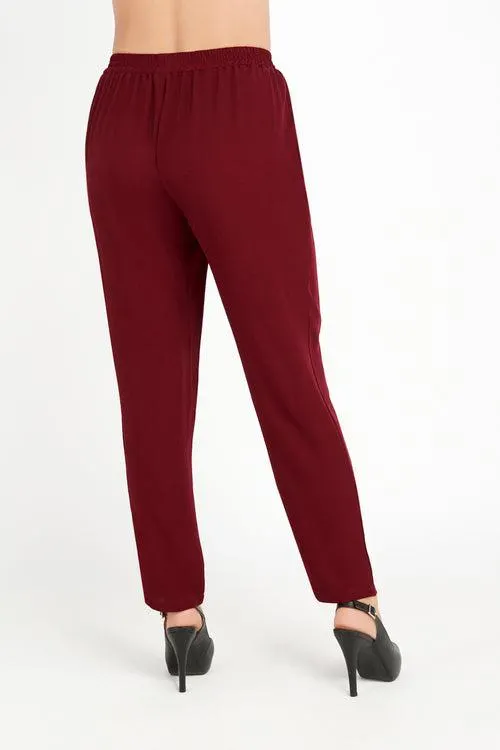 029813 Pantalǟ¶ün Recto Color Vino Con Ajuste En Cintura