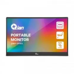 Monitor Qian Portátil QMP-IP16S LCD 15.6", 1920x1080 Full HD, 60Hz, Bocinas Integradas, Negro