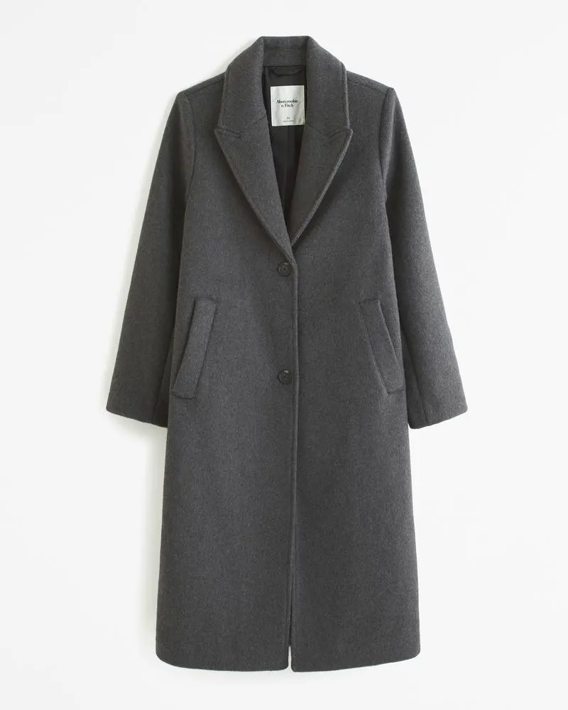 Wool-Blend Tailored Topcoat