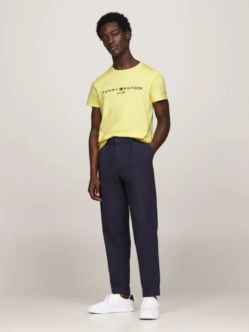 Playera de corte slim con logo bordado de hombre Tommy Hilfiger