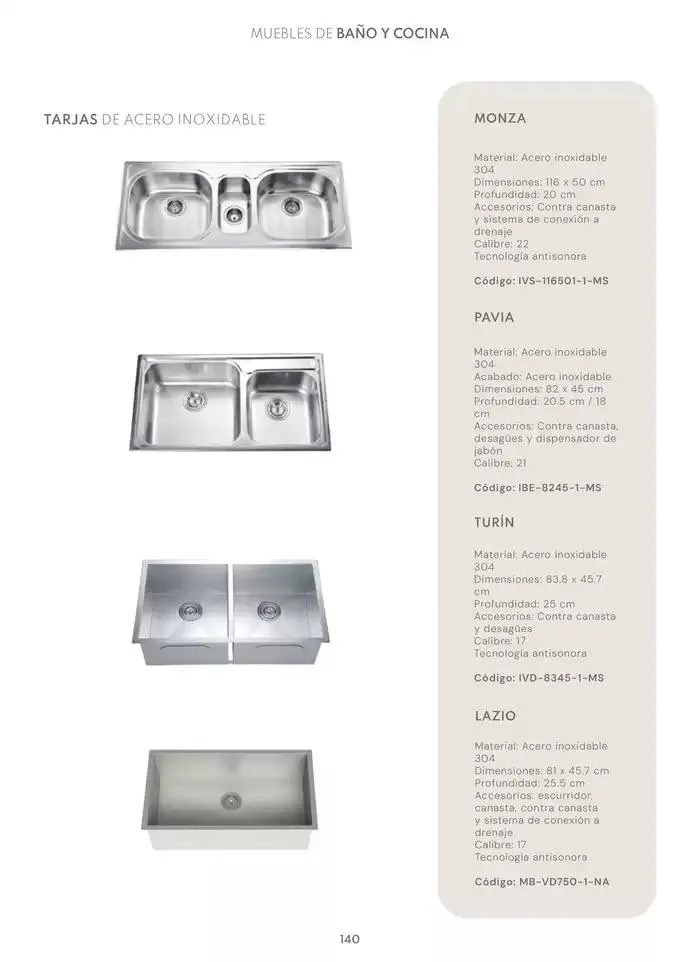 Catálogo de Muebles de Baño y Cocina 14 de noviembre al 31 de marzo 2025 - Pagina 140