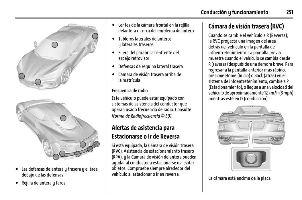 Catálogo de Chevrolet Corvette Stingray Manual del propietario 22 de enero al 31 de diciembre 2025 - Pagina 252