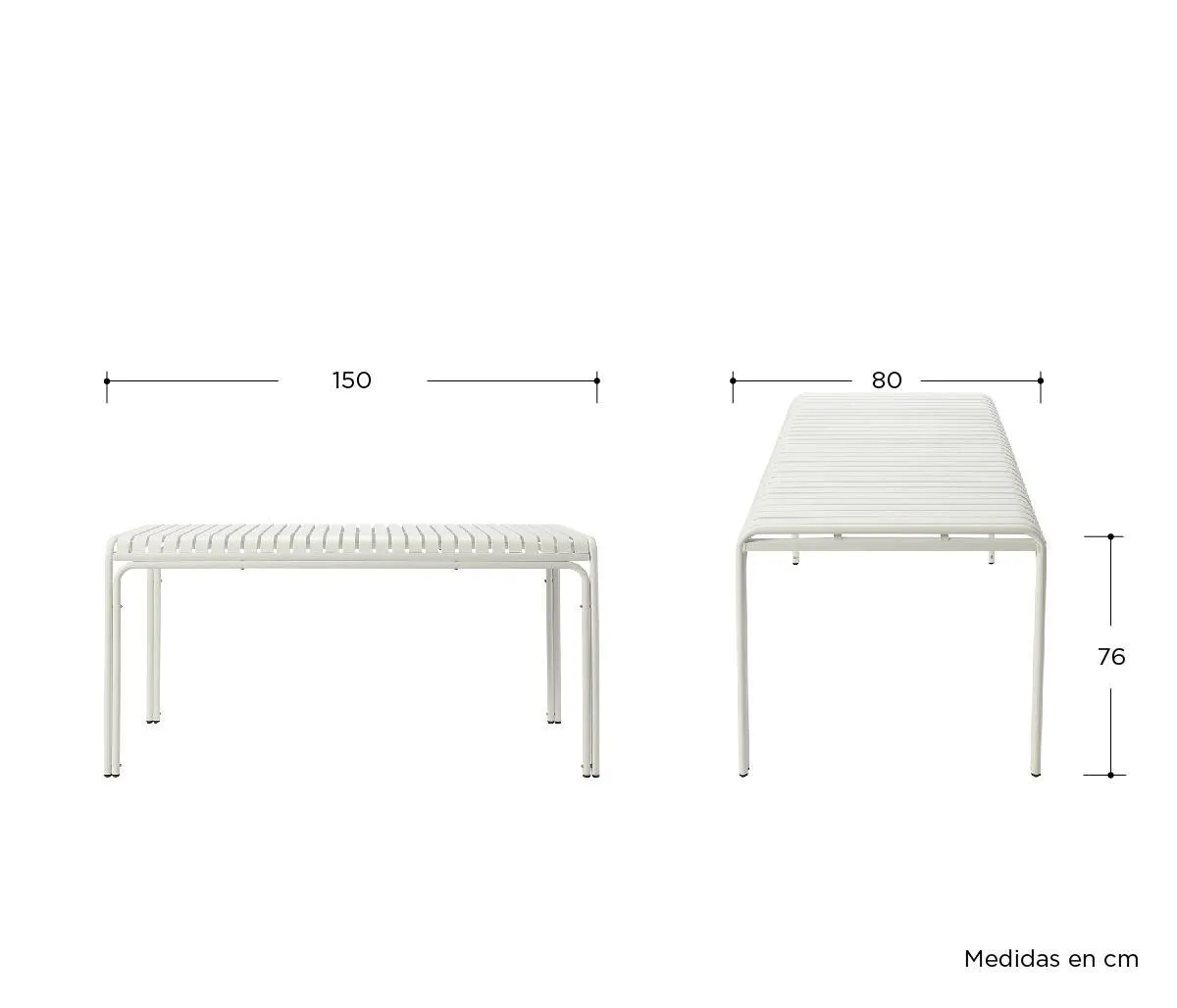 Mesa para exterior Bastos 150 cm - Blanco