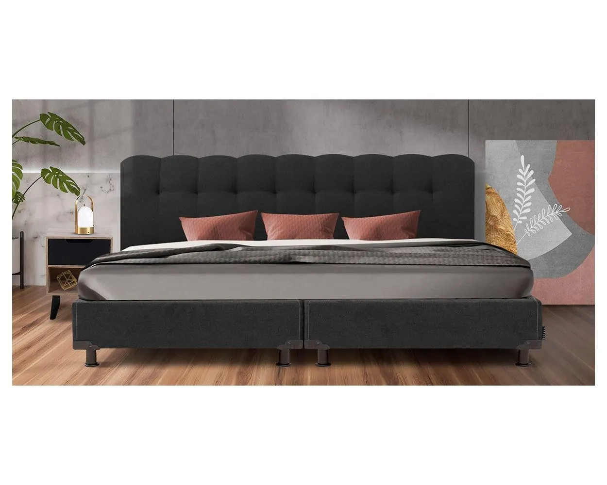 Cama King Size Nube Negro