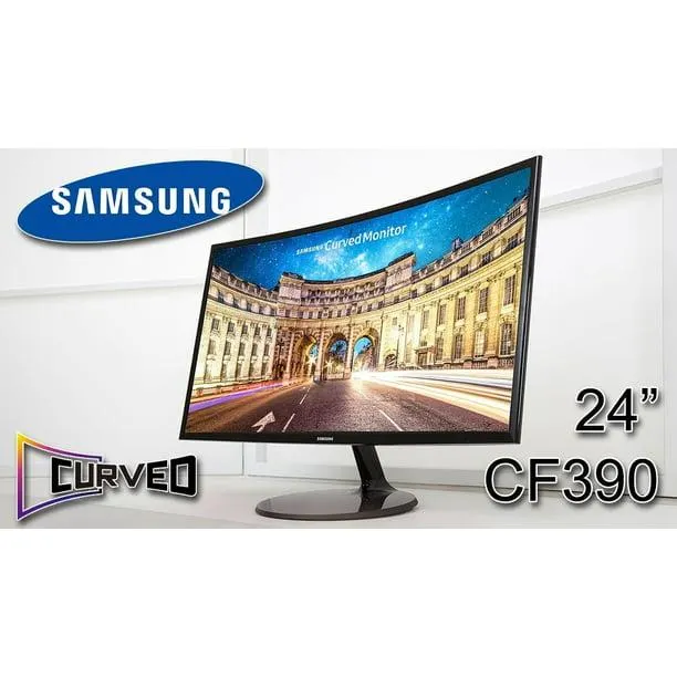 Samsung 24" Curved Monitor, Full HD, HDMI & VGA, 4ms response time, Model LC24F390FHLXZX