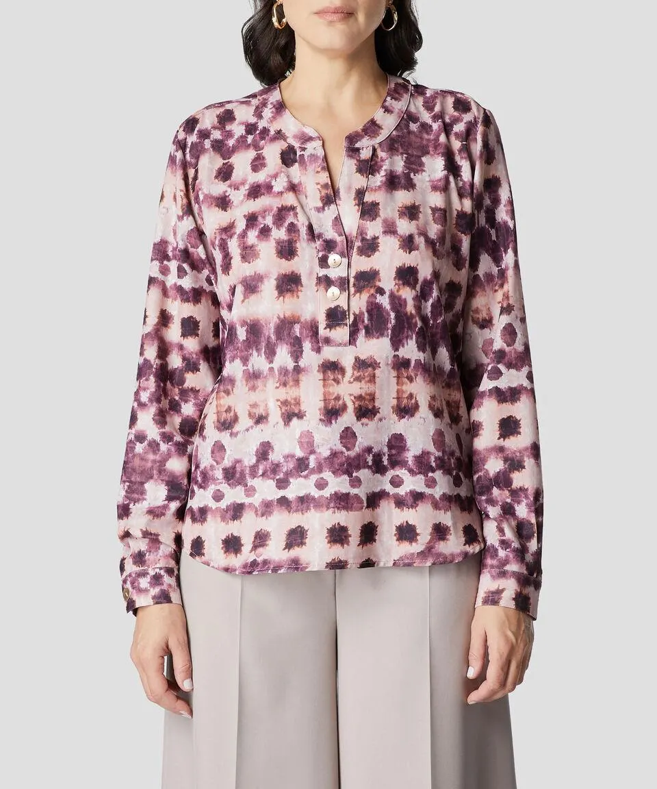 Blusa estampada con manga larga Mujer