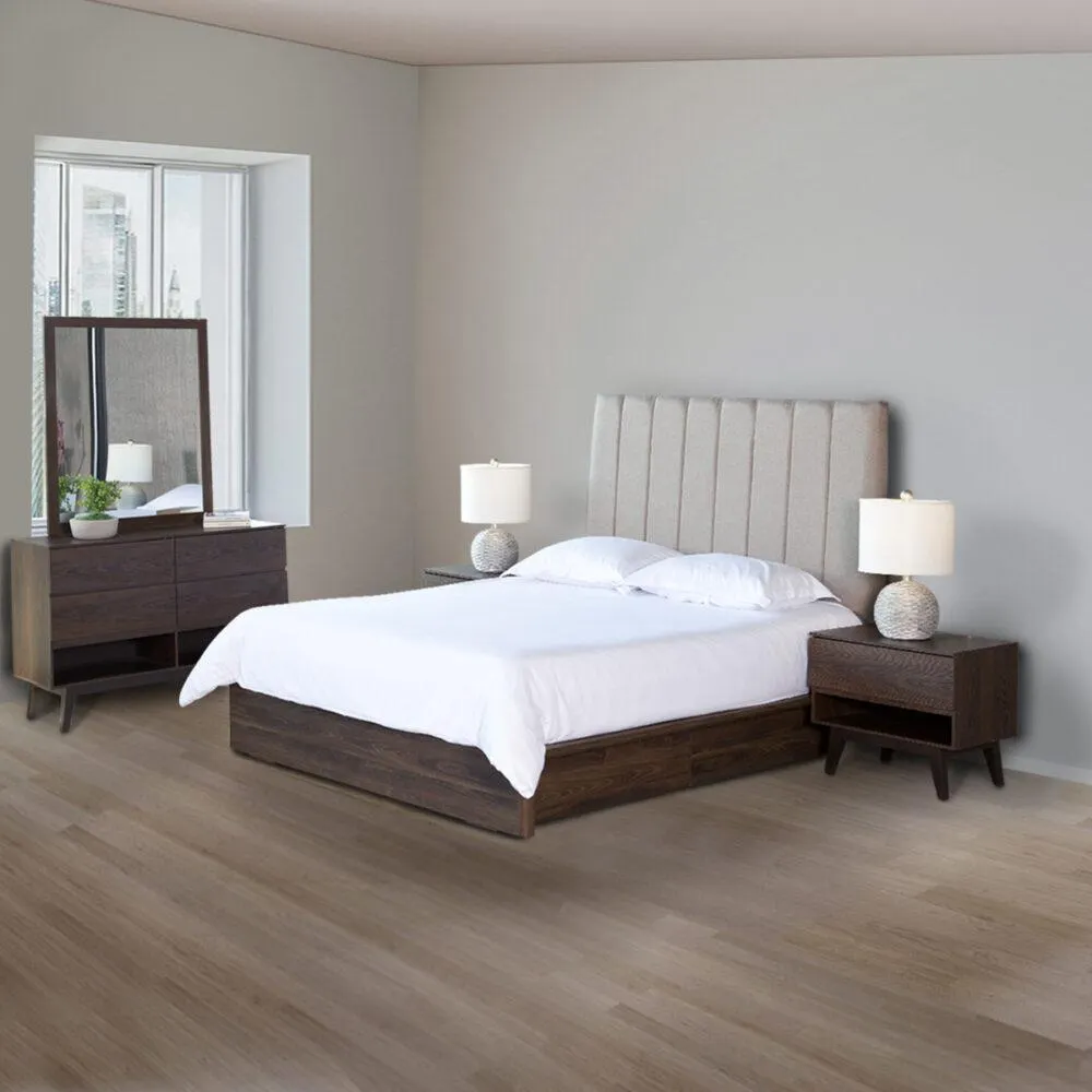 Recámara Juvens Mat/Qs Nogal 5 Piezas