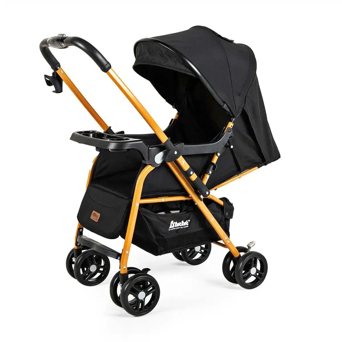 Carriola D´bebé reversible con repisa y porta-vasos Lal negra