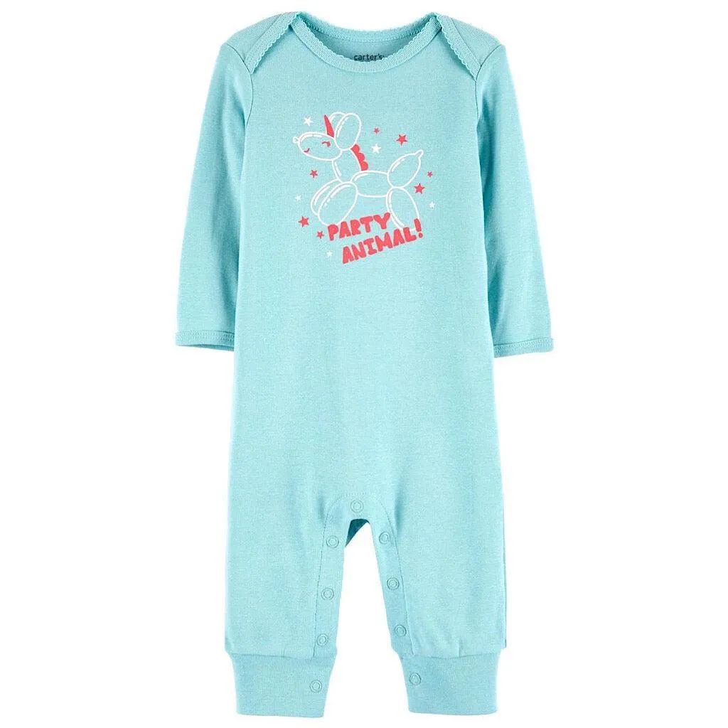 Jumpsuit Carter’s party animal color aqua para bebita