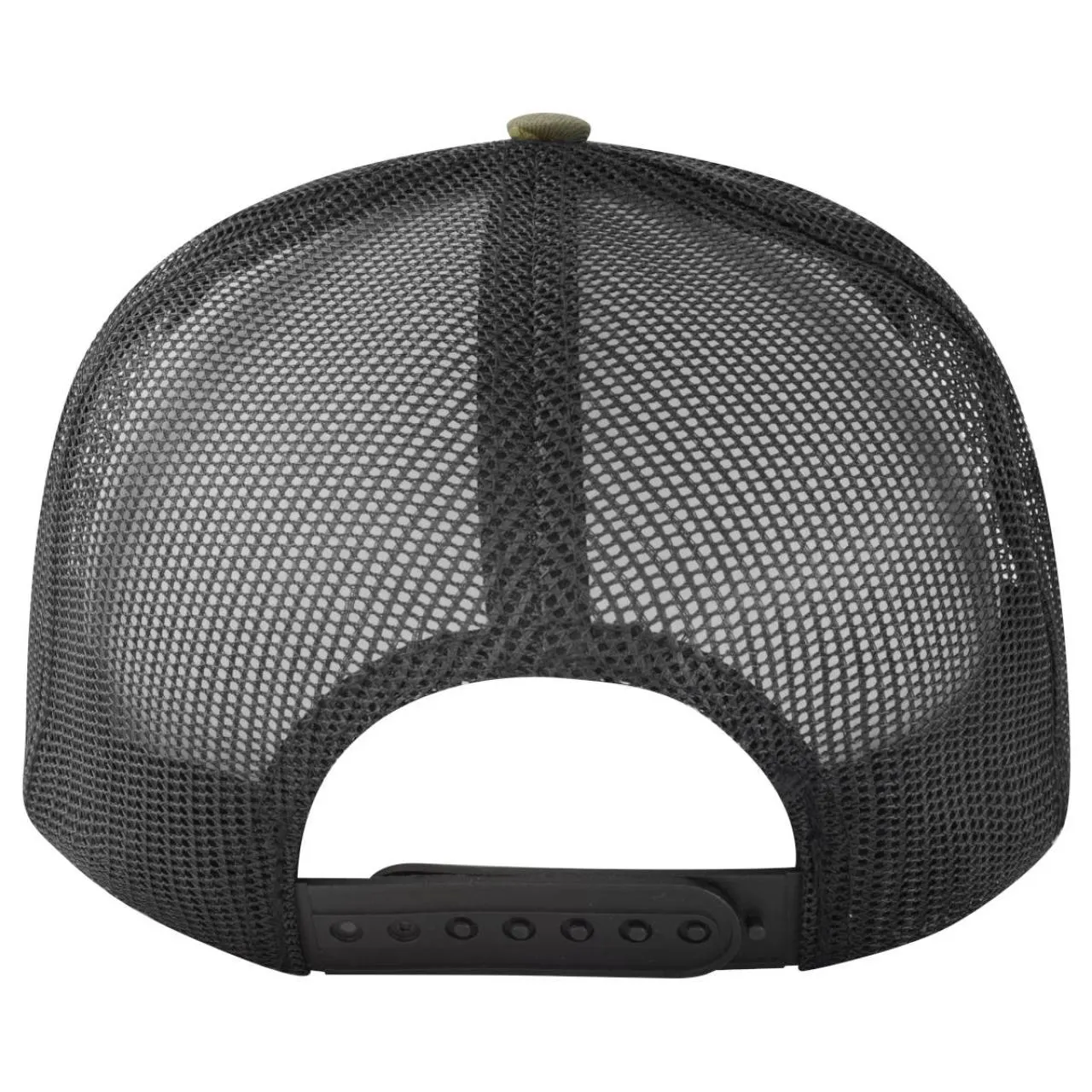 Gorra con malla y ajustador snapback de plástico "Mountain Hike", verde camuflaje/negro