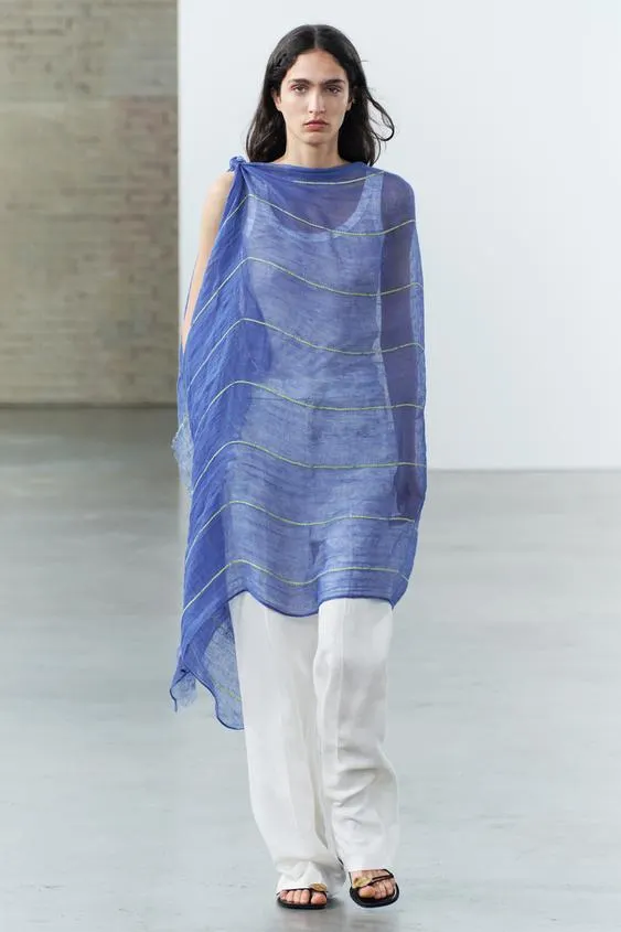 PAÑUELO LINO 100% RAYAS