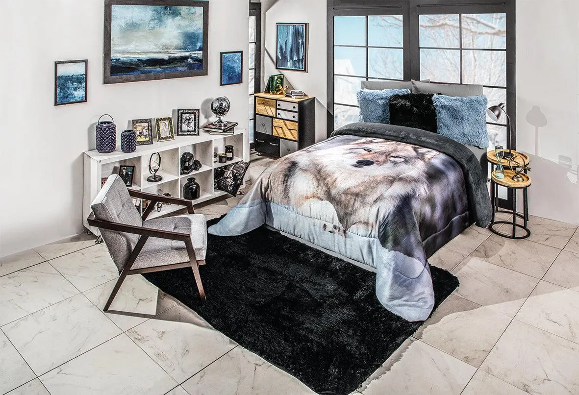 Cobertor flannel Lobo