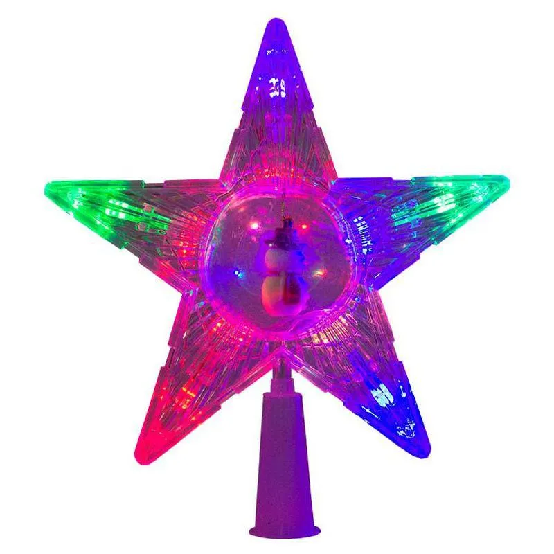 Punta Para Árbol Estrella Luz Led Multicolor Plástico Resistente