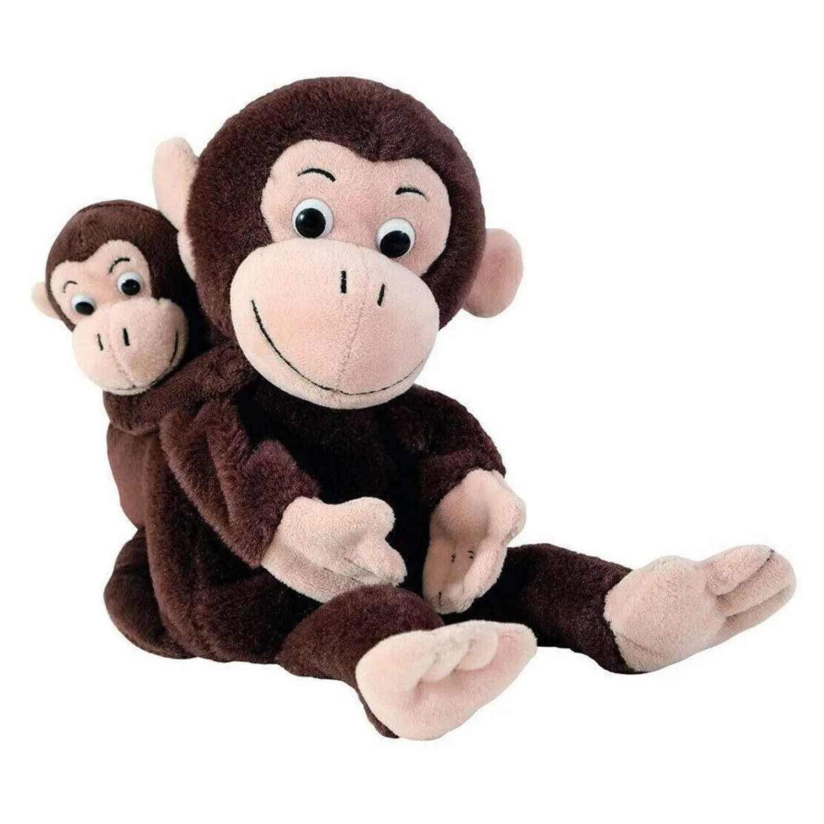 MARIONETA DE MANO MAMÁ Y BEBÉ MONO