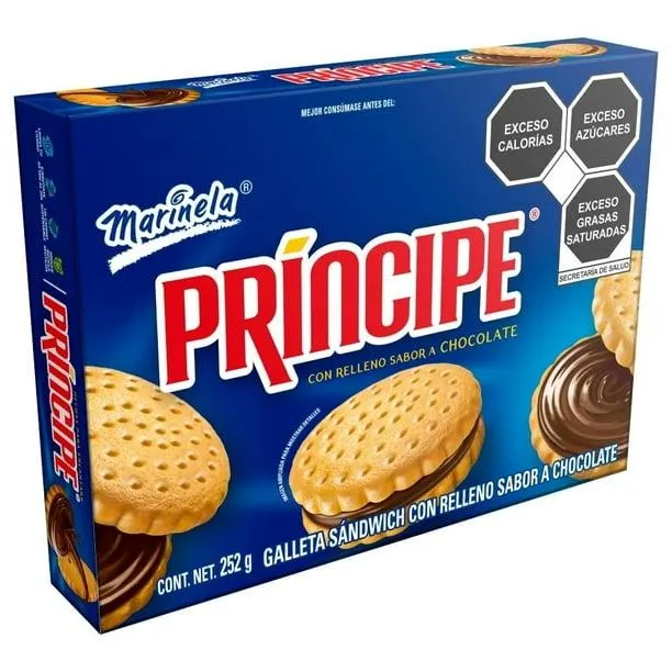 Galletas Príncipe Marinela con relleno sabor a chocolate 252 g