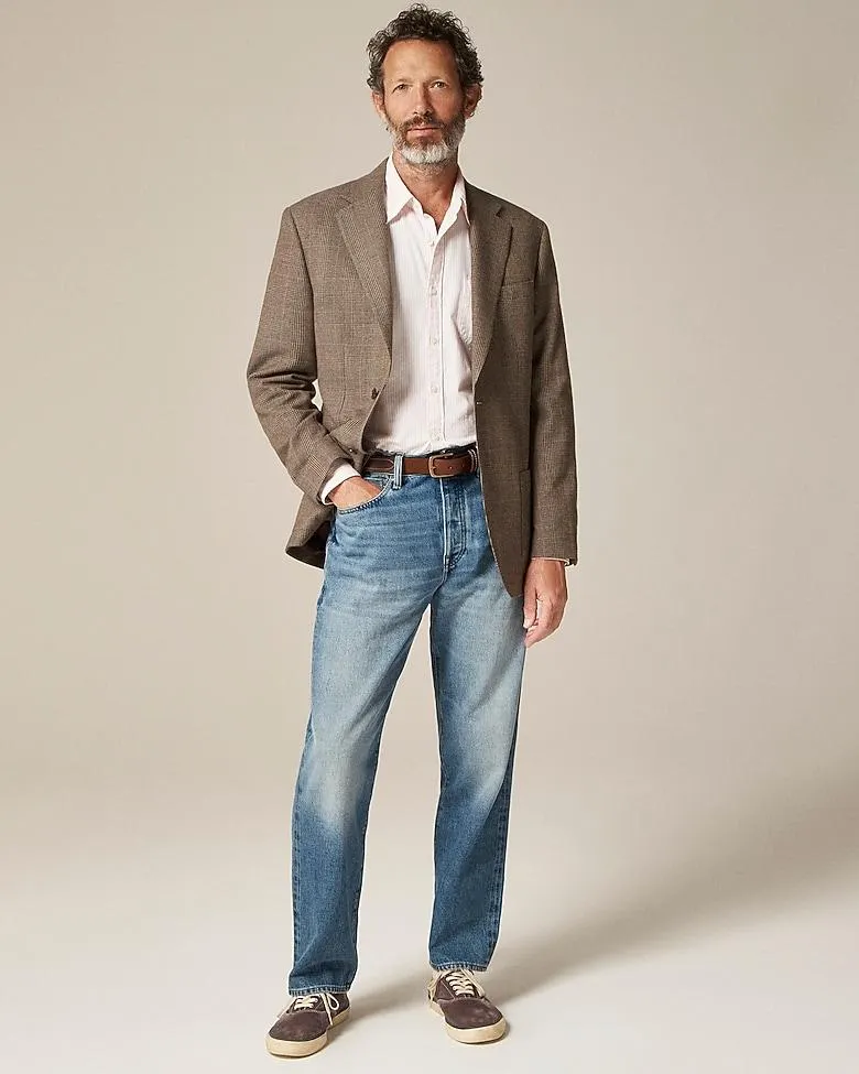 Blazer in English cotton-wool blend twill