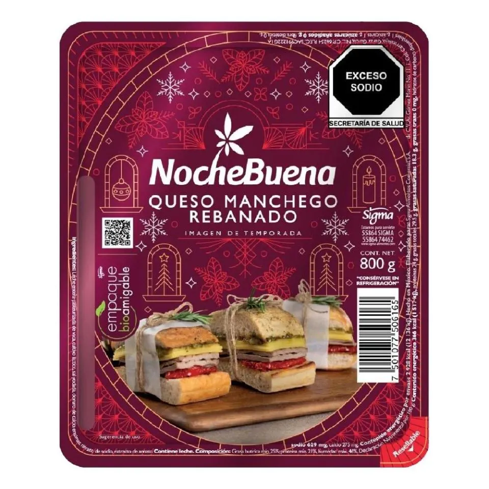 Queso manchego NocheBuena rebanado 800 g