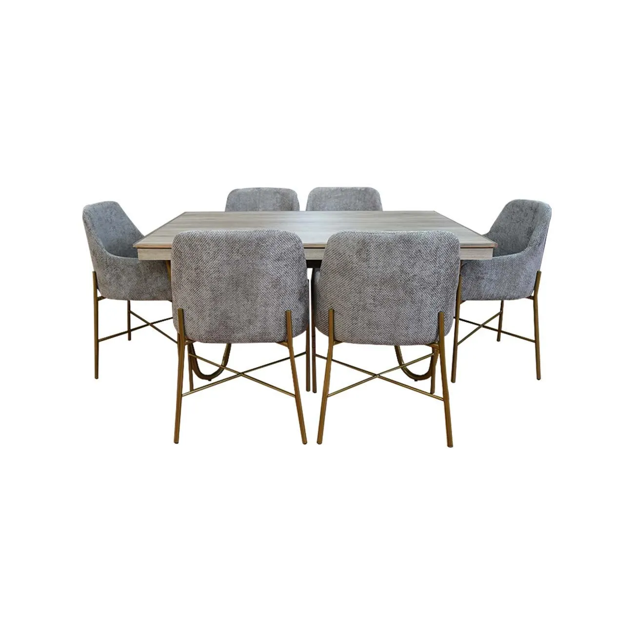 COMEDOR MODELO OMEGA CUBIERTA NAPOLI 6 SILLAS PALERMO STEEL