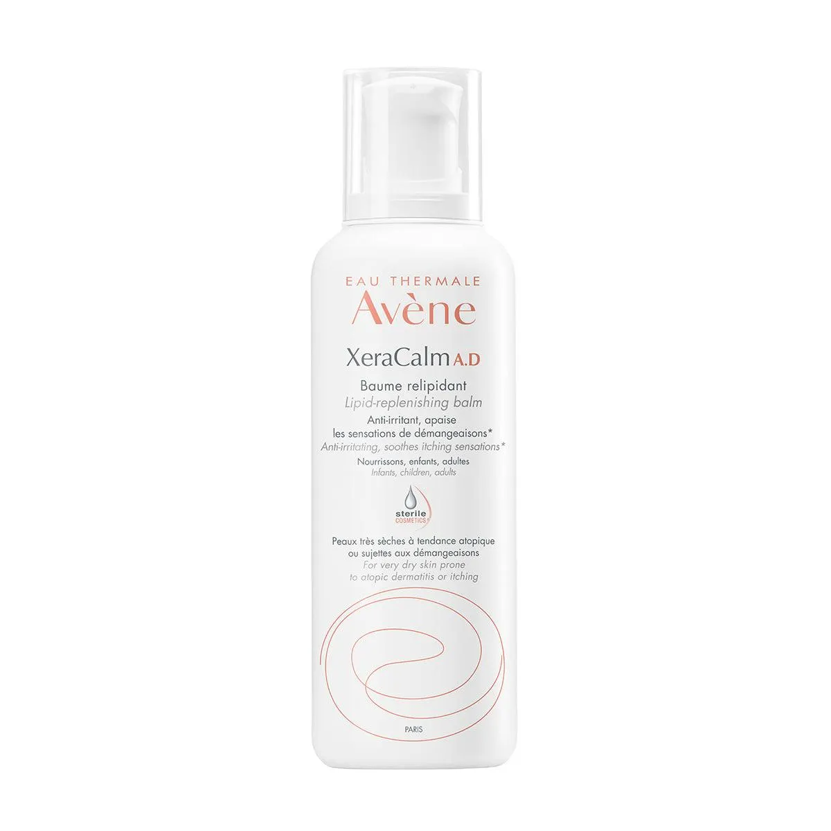 Avene XeraCalm A.D bálsamo relipidizante, restaurador para pieles muy secas con tendencia al eccema atópico y al picor 400ML.