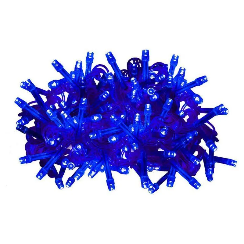 Serie Navideña 140 Led Luz Azul Cable Azul 8 Funciones 6.3mt