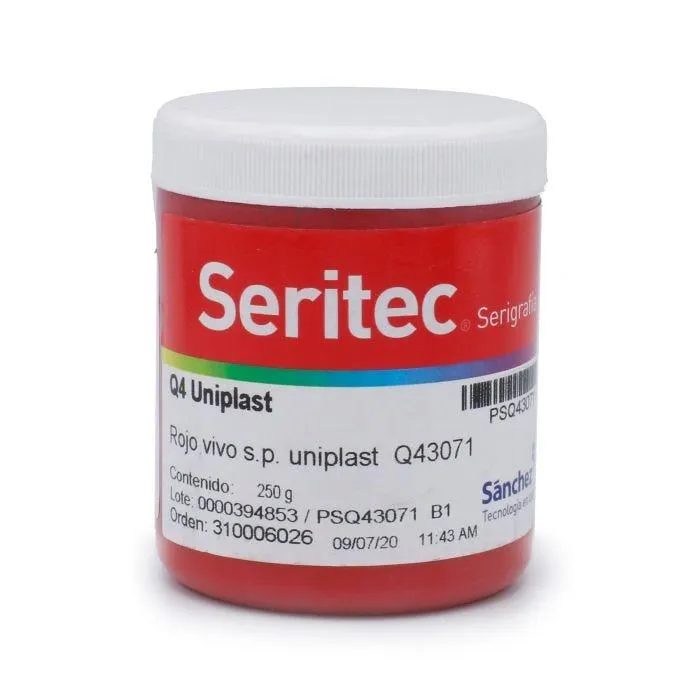 Tinta Uniplast Sanchez Q43071-1/4 Rojo Vivo Sp 1/4 Kg. Serigrafia
