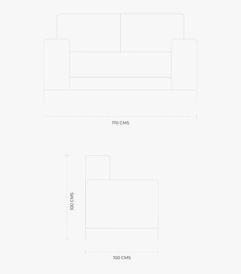 Love Seat Ana de Tela Color Beige