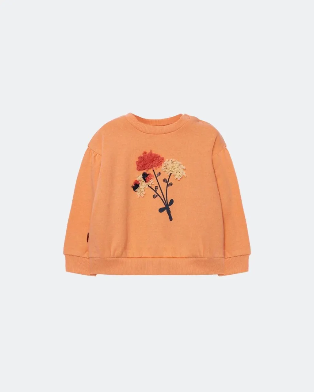 Sudadera naranja con bordado de flores