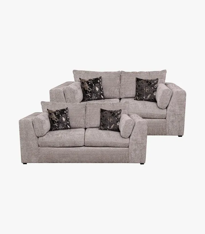 Sala Hudson de tela color gris - 2 Love Seat