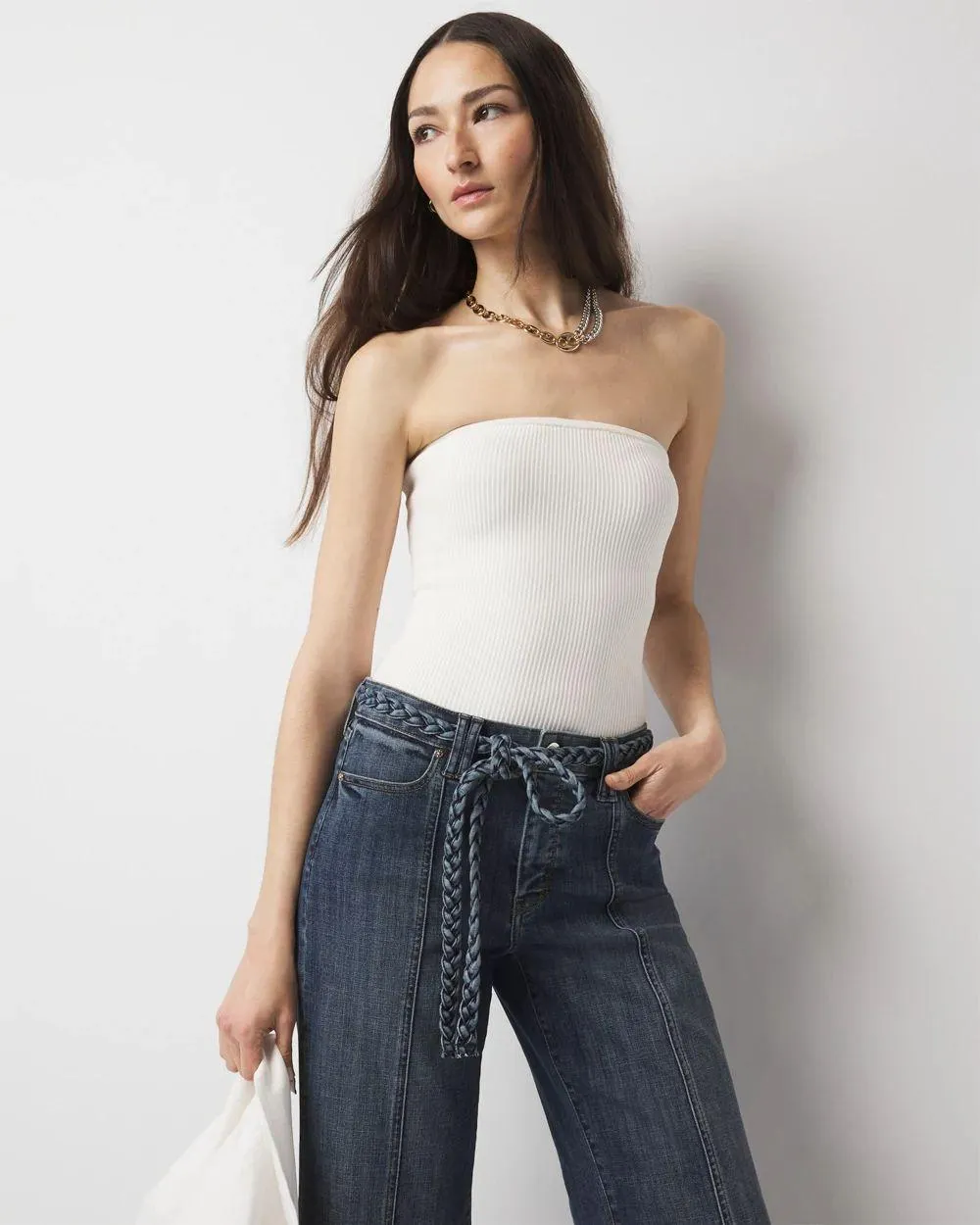 WHBM FORME ™ Sculpt Stretch Sweater Tube Top