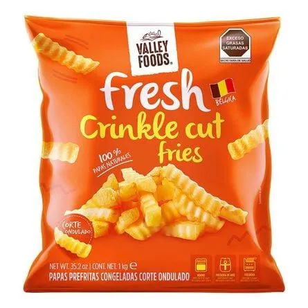 Papa Congelada Corte Rizado Valley Foods Fresh 1 Kg