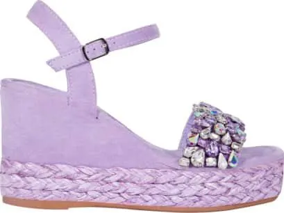 sandalia plataforma alta y piedras