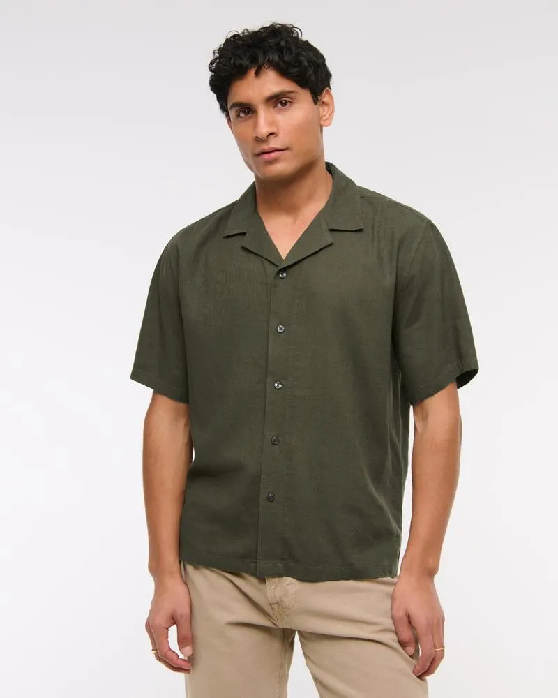 Camp Collar Summer Linen-Blend Shirt