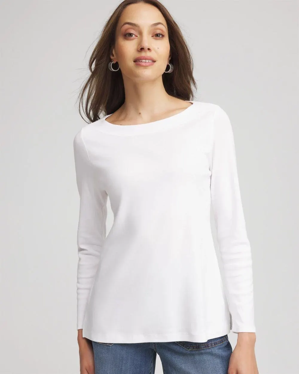 Stretch Cotton Boatneck Tunic