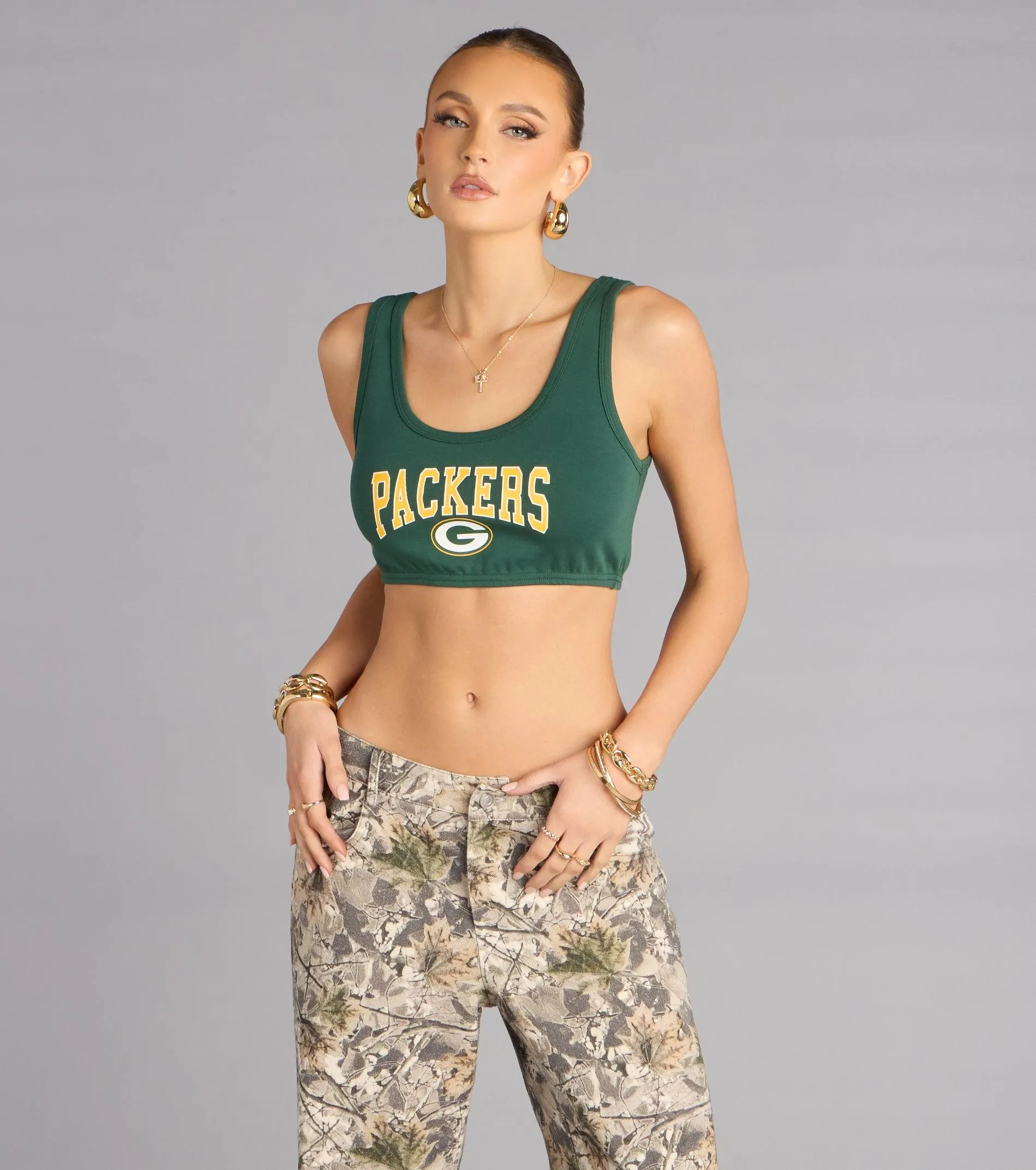 Ultra Game NFL Green Bay Packers Crop Tank Top