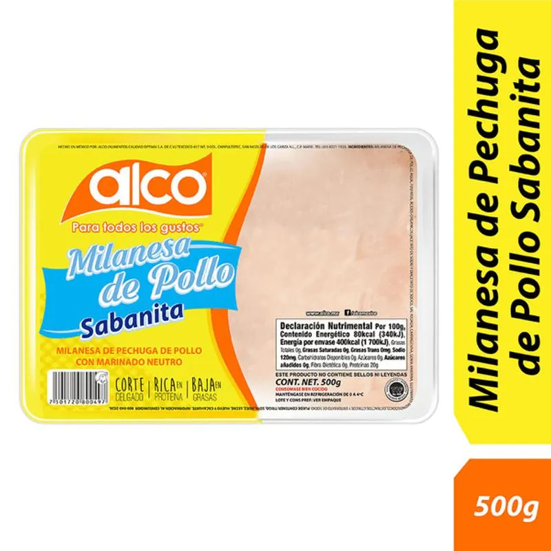 Alco Milanesa de Pollo Sabanita Paq. 500 g